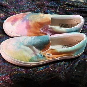 VANS WATER COLORED SLIP ONS US 10 MENS